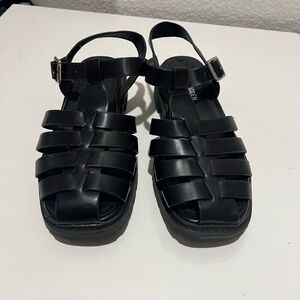 Steve Madden Black Strappy Sandals